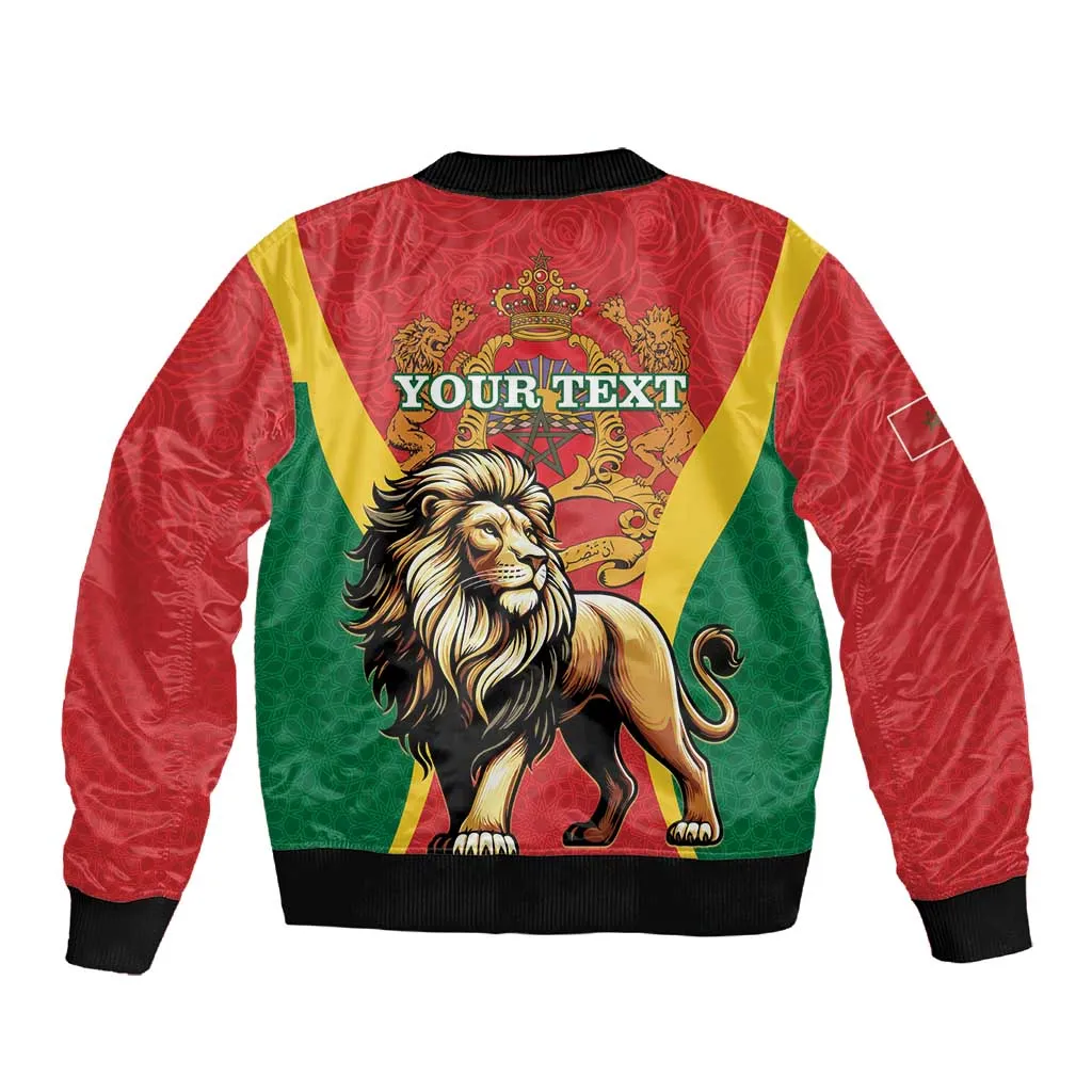 Personalised Morocco Sleeve Zip Bomber Jacket Barbary Lion - Proclamation Day LT15