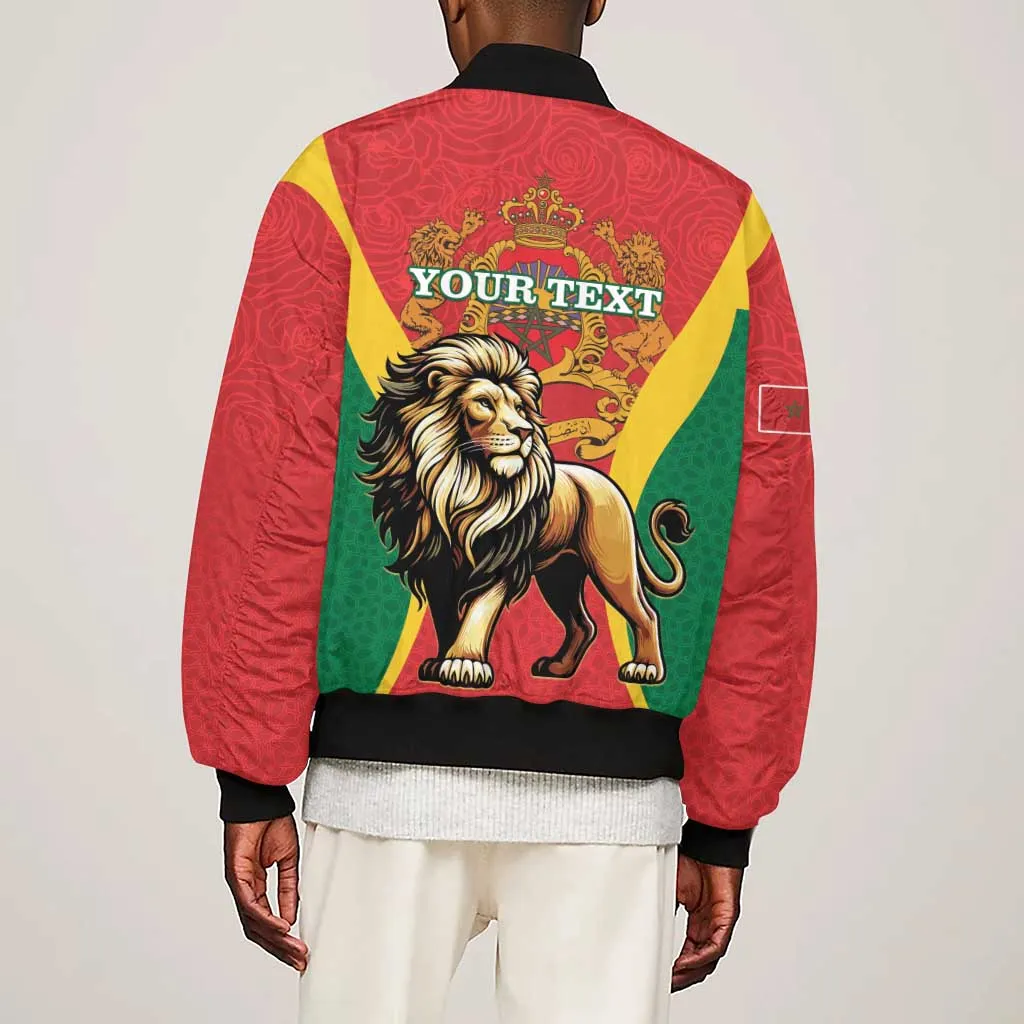 Personalised Morocco Sleeve Zip Bomber Jacket Barbary Lion - Proclamation Day LT15