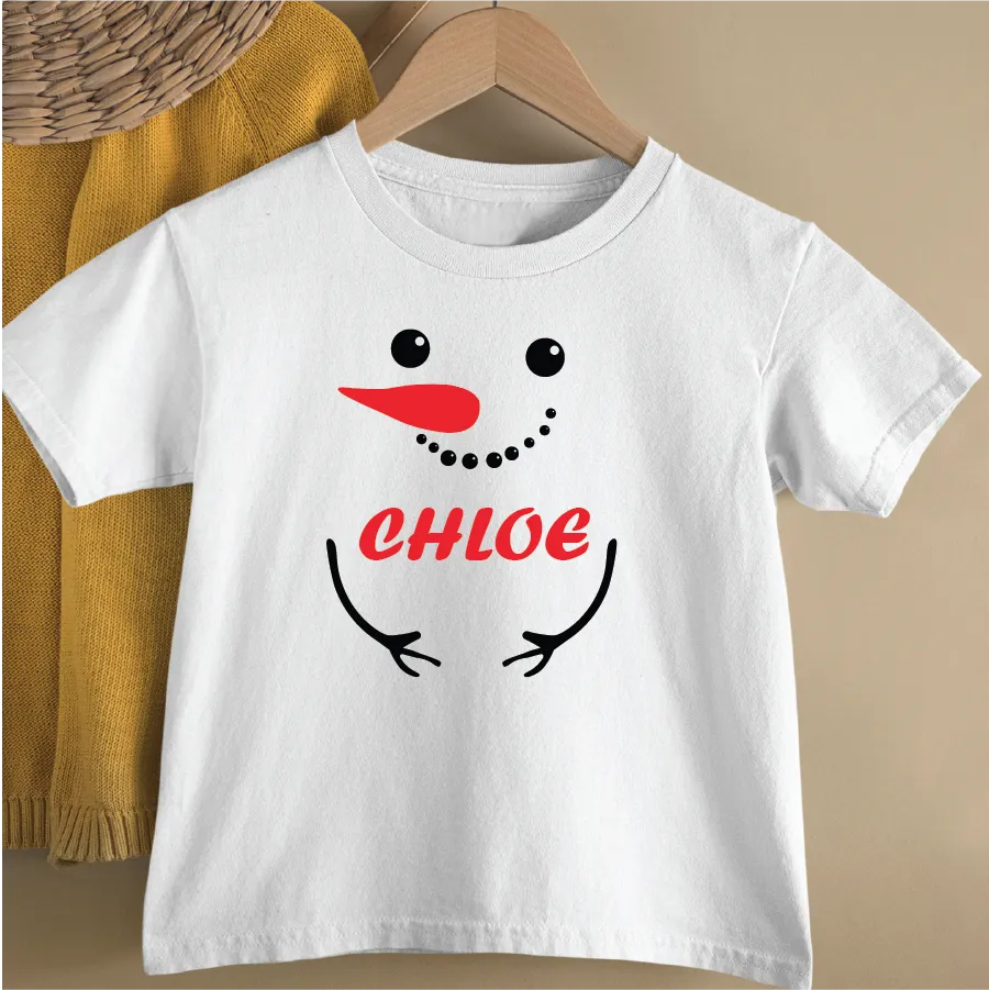 Personalised Snowman Siblings T-shirts
