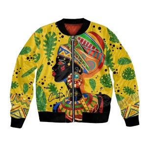 Personalized African Woman Bomber Jacket Tropical Style DT02