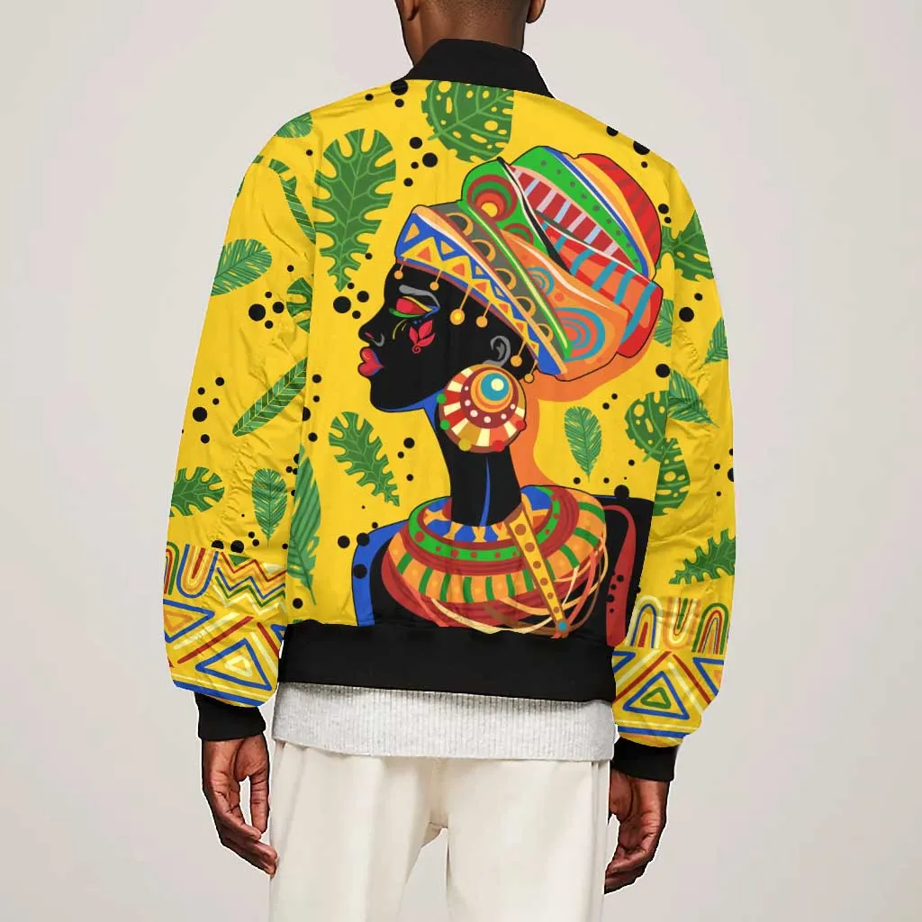Personalized African Woman Bomber Jacket Tropical Style DT02