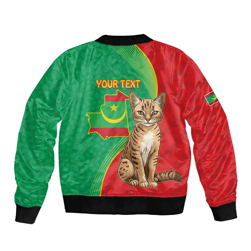 Personalized Mauritania Sleeve Zip Bomber Jacket Felis Lybica - Islamic Mix African Pattern LT15
