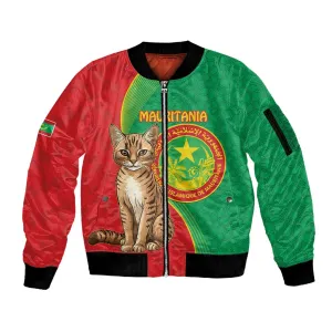 Personalized Mauritania Sleeve Zip Bomber Jacket Felis Lybica - Islamic Mix African Pattern LT15