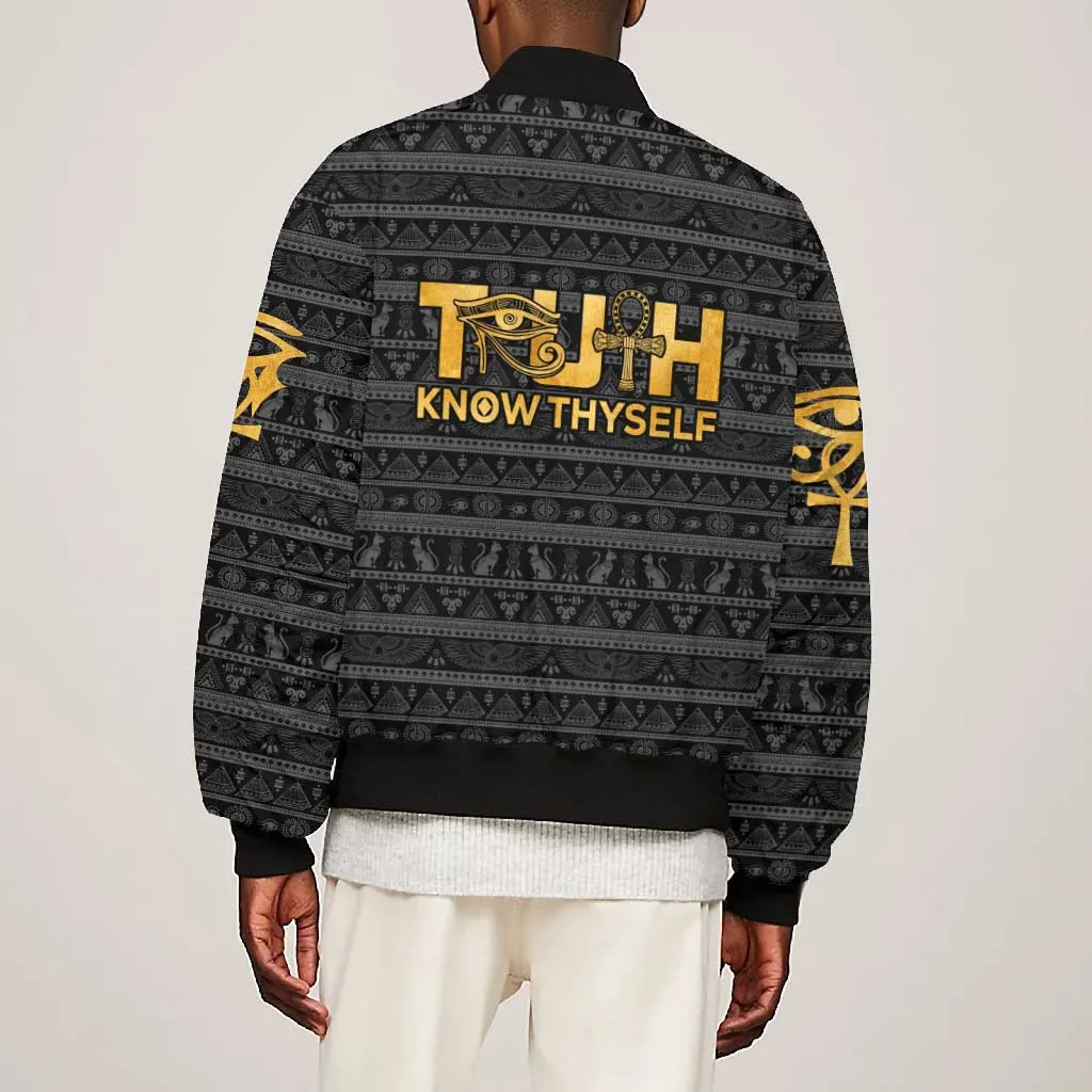Personalized Truth Know Thyself Bomber Jacket Eye of Horus and Ankh DT02