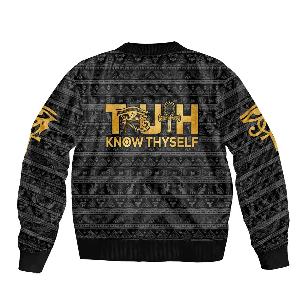 Personalized Truth Know Thyself Bomber Jacket Eye of Horus and Ankh DT02
