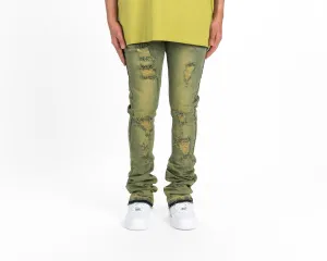 Pheelings GETTING THERE FLARE STACK DENIM (FERN GREEN)
