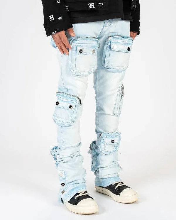 PHEELINGS JOURNEY TO GREATNESS FLARE STACK DENIM (SKY BLUE/SAND)