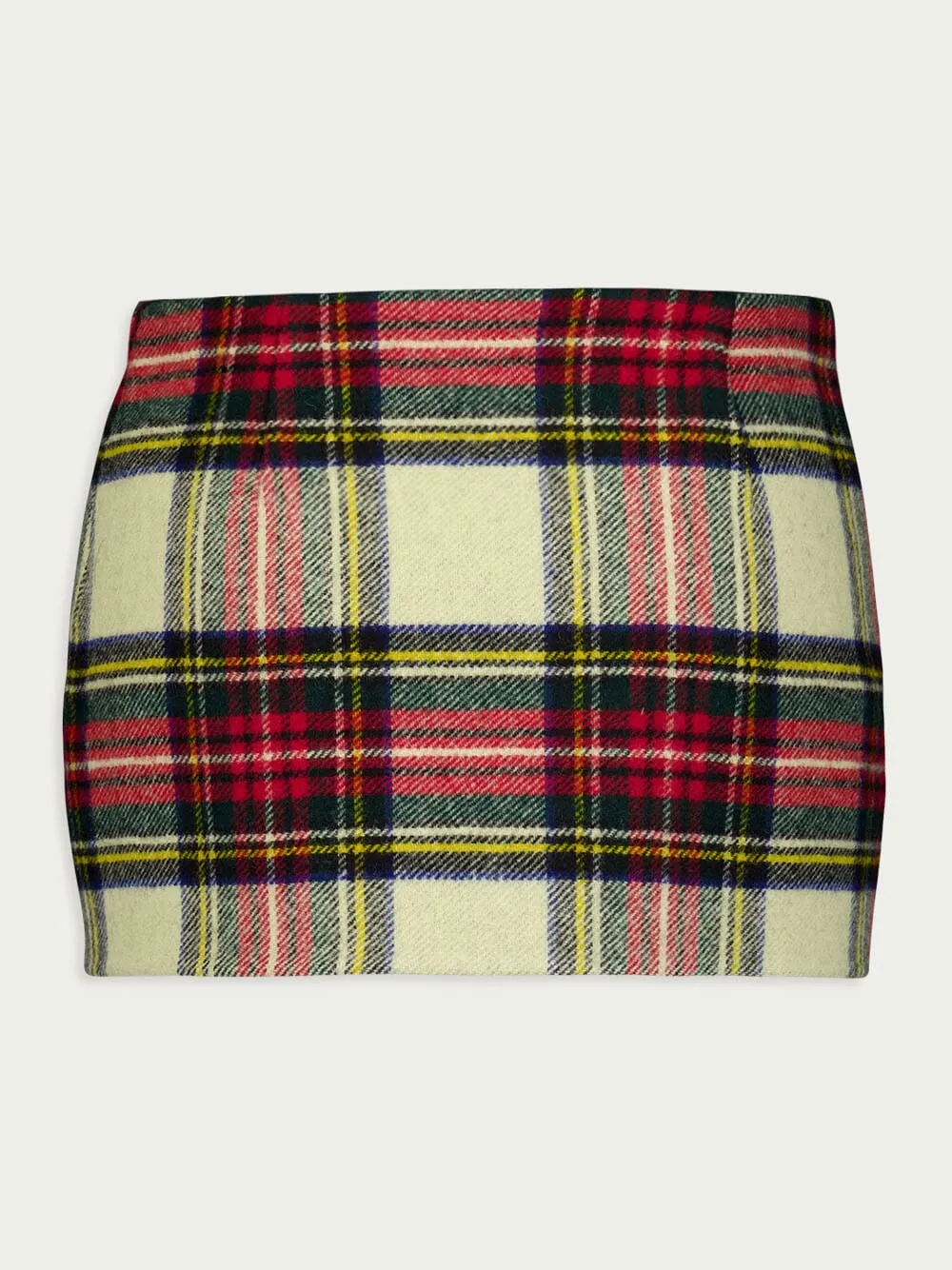 Pin-Detailed Checked Skirt