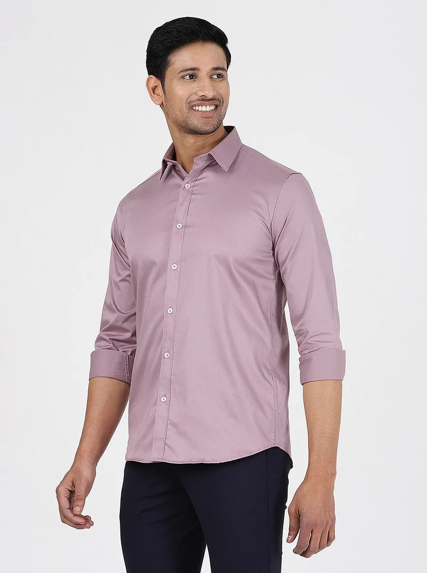 Pink Solid Slim Fit Casual Shirt | JadeBlue
