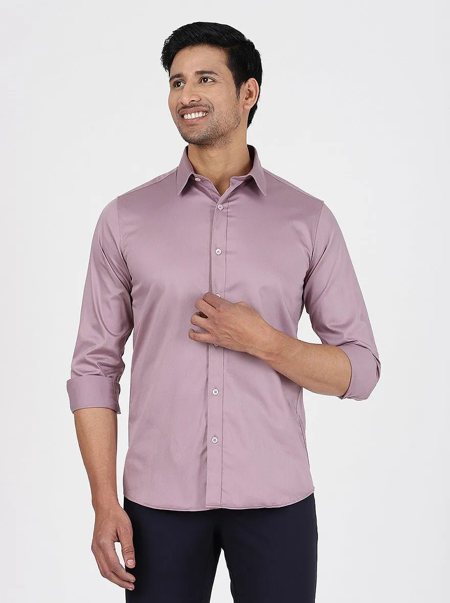 Pink Solid Slim Fit Casual Shirt | JadeBlue