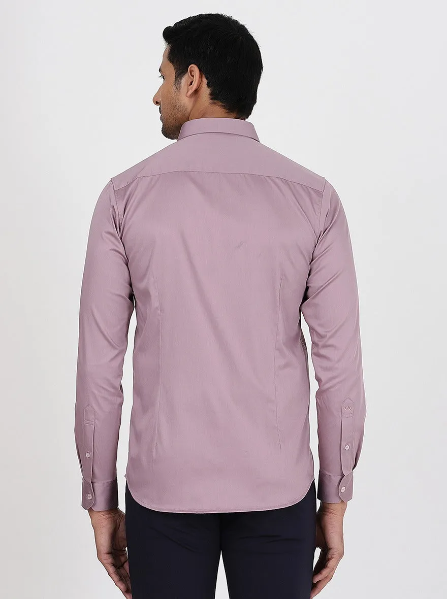 Pink Solid Slim Fit Casual Shirt | JadeBlue