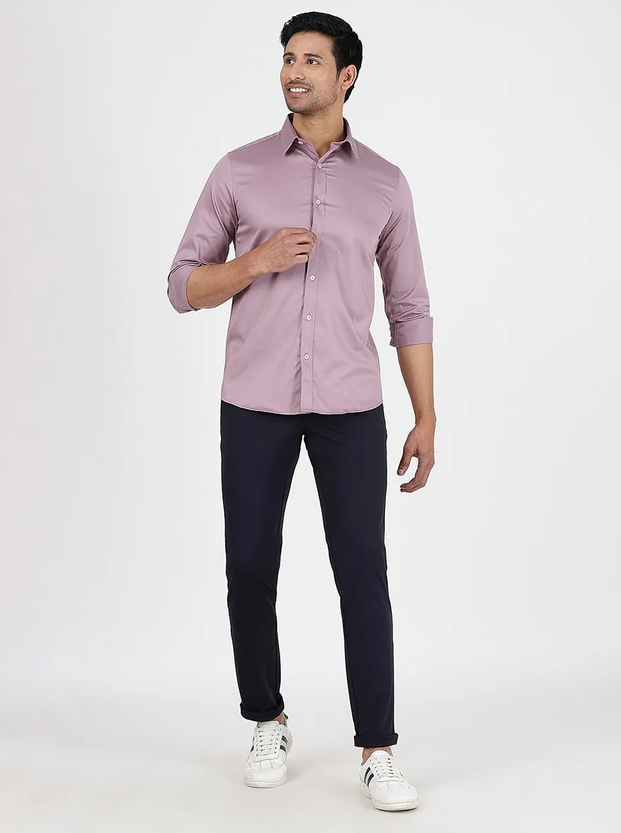 Pink Solid Slim Fit Casual Shirt | JadeBlue