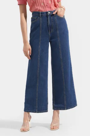 Pintuck Wide Leg Cozy Jeans
