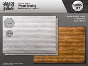 Plast Craft Games: Textured Plastic Sheets - Wood Flooring  28mm to 35mm Scale