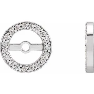 Platinum .08 CTW Diamond Earring Jackets with 5.3 mm ID