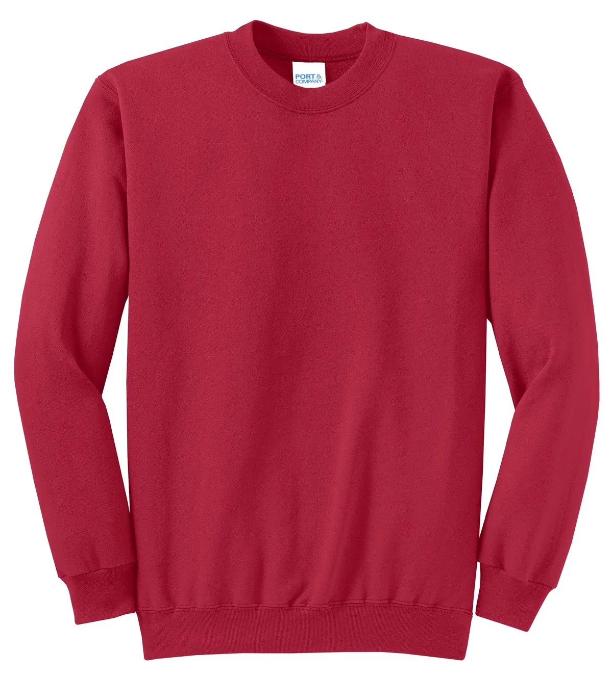 Port & Company Core Fleece Crewneck Sweatshirt. PC78 Red