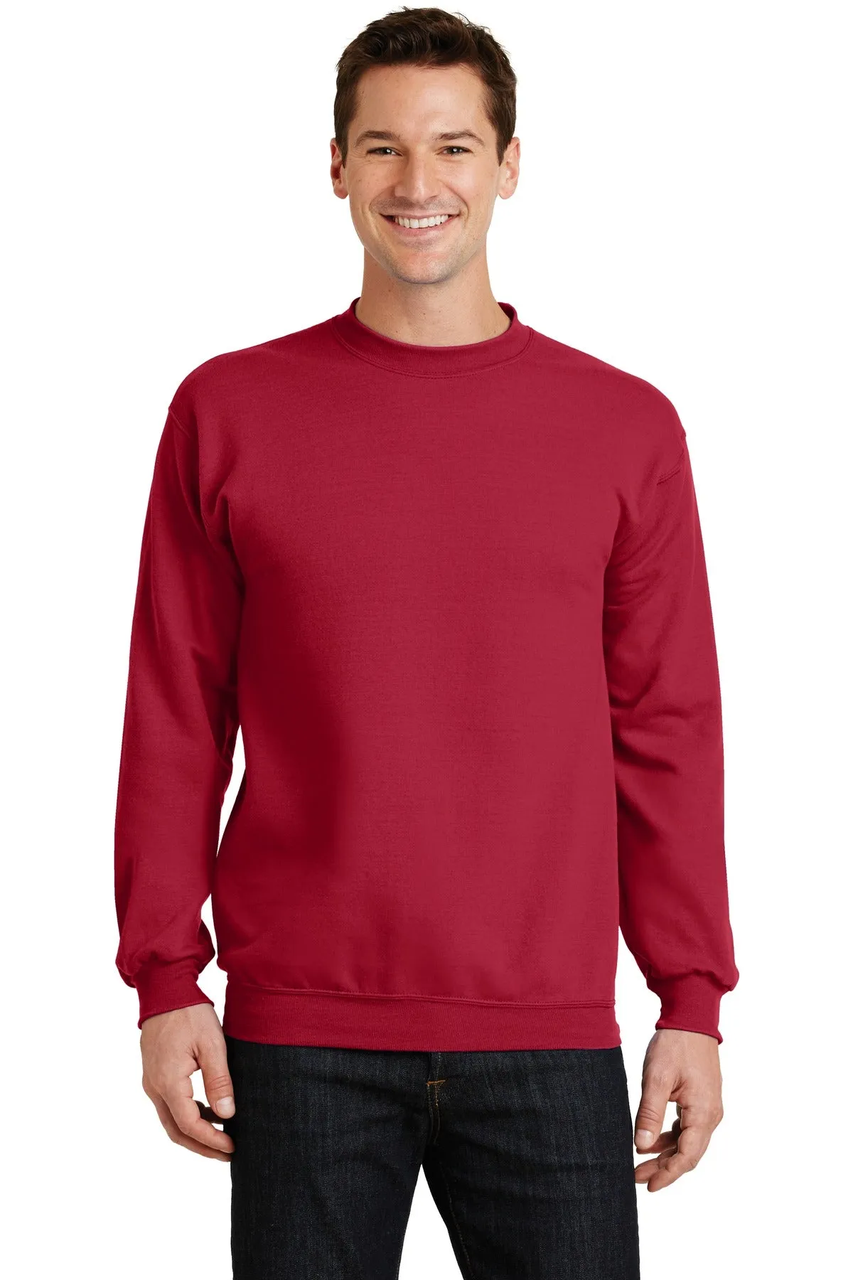 Port & Company Core Fleece Crewneck Sweatshirt. PC78 Red