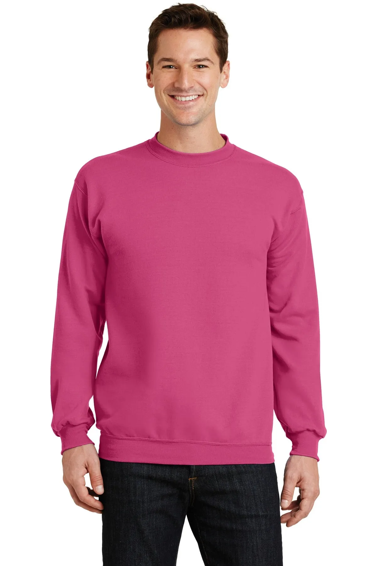 Port & Company Core Fleece Crewneck Sweatshirt. PC78 Sangria
