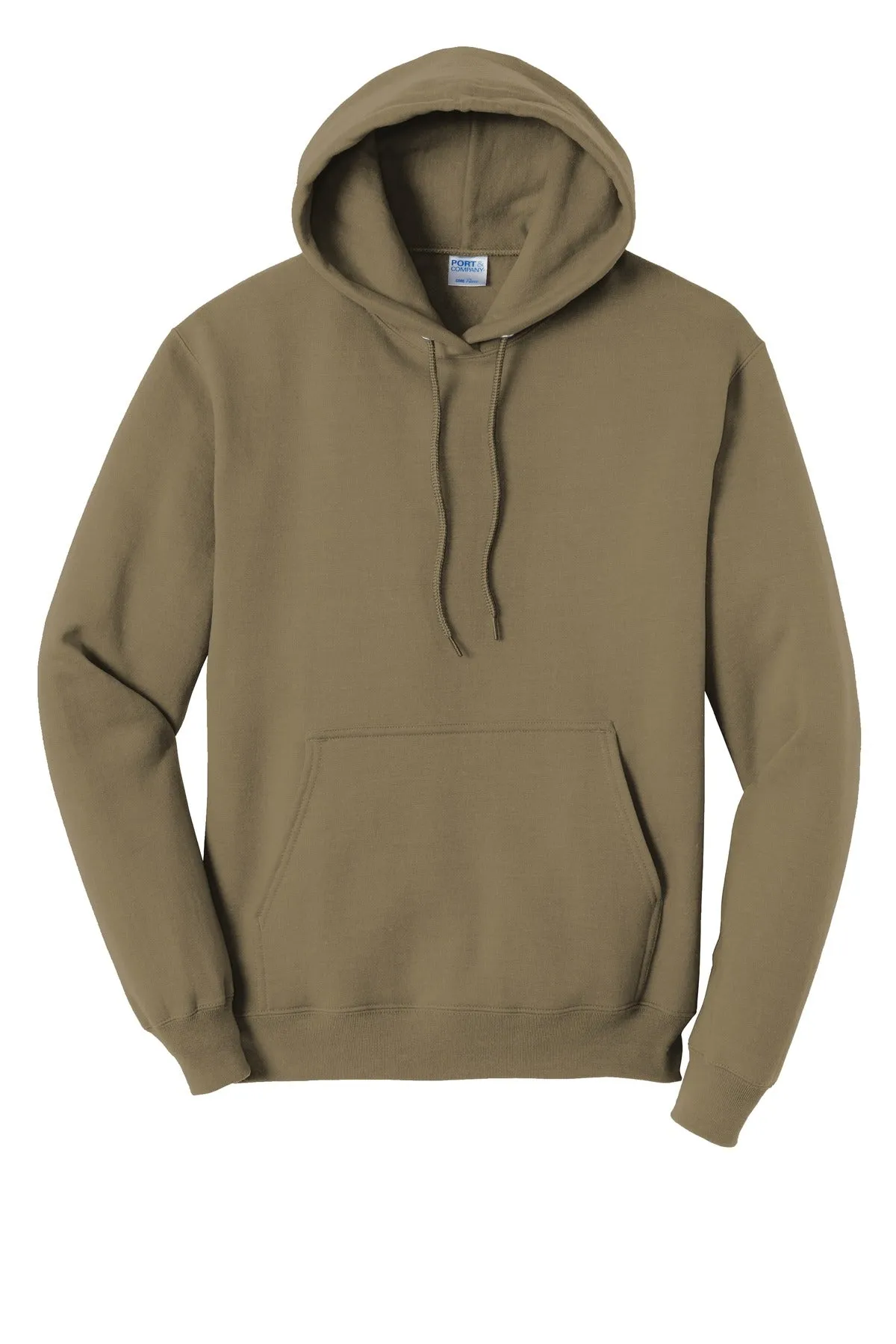 Port & Company Core Fleece Pullover Hooded Sweatshirt. PC78H Coyote Brown