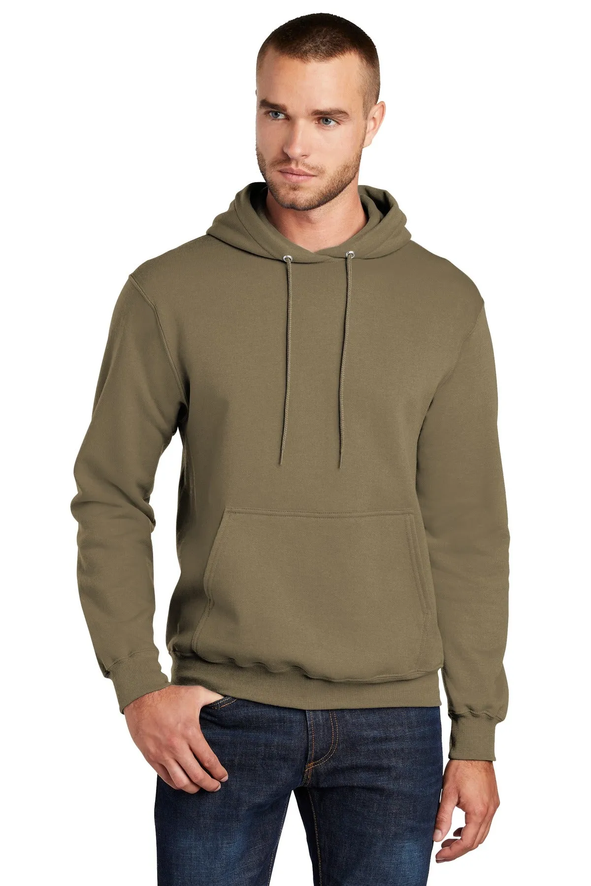 Port & Company Core Fleece Pullover Hooded Sweatshirt. PC78H Coyote Brown