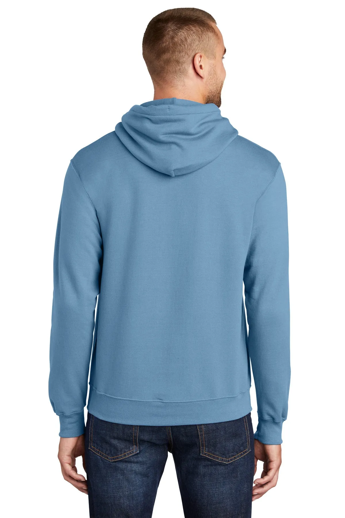 Port & Company Core Fleece Pullover Hooded Sweatshirt. PC78H Tundra Blue
