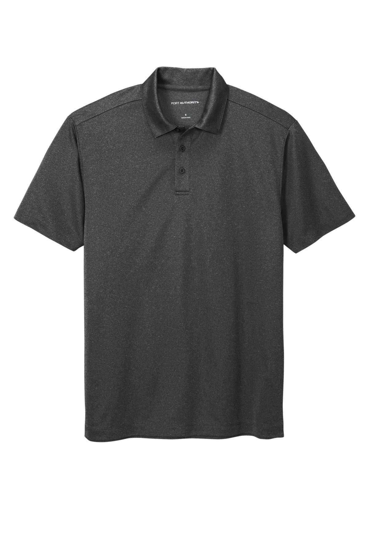 Port Authority  Heathered Silk Touch  Performance Polo. K542 Black Heather