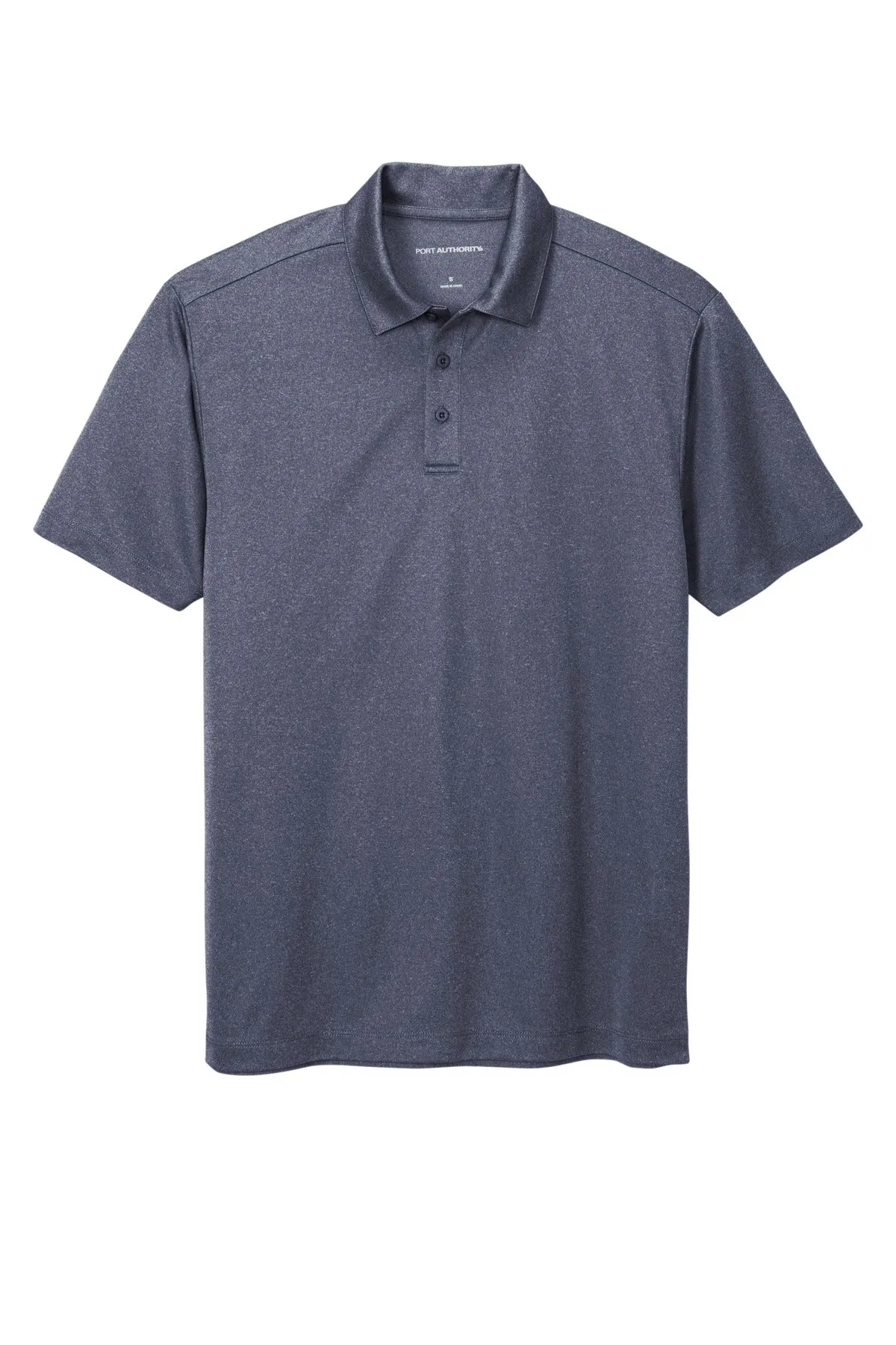 Port Authority  Heathered Silk Touch  Performance Polo. K542 Navy Heather