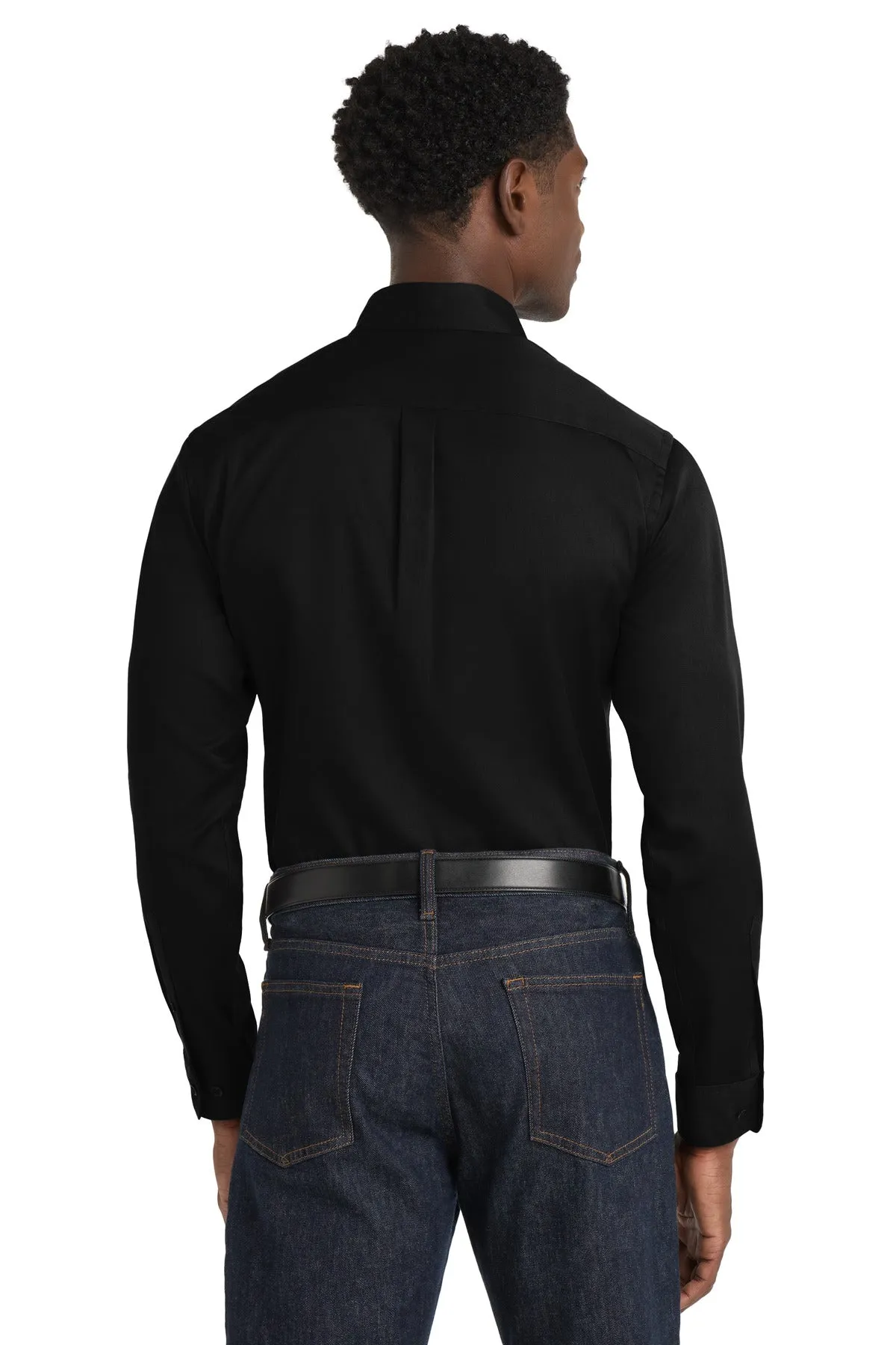Port Authority Long Sleeve SuperPro React Twill Shirt. W808 Deep Black