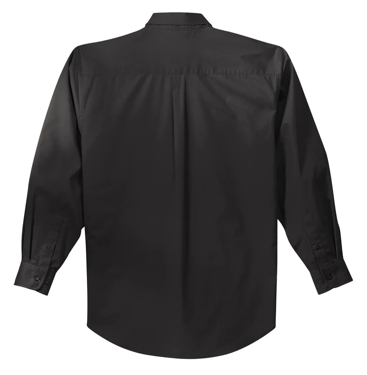 Port Authority Tall Long Sleeve Easy Care Shirt.  TLS608 Black/ Light Stone Tall