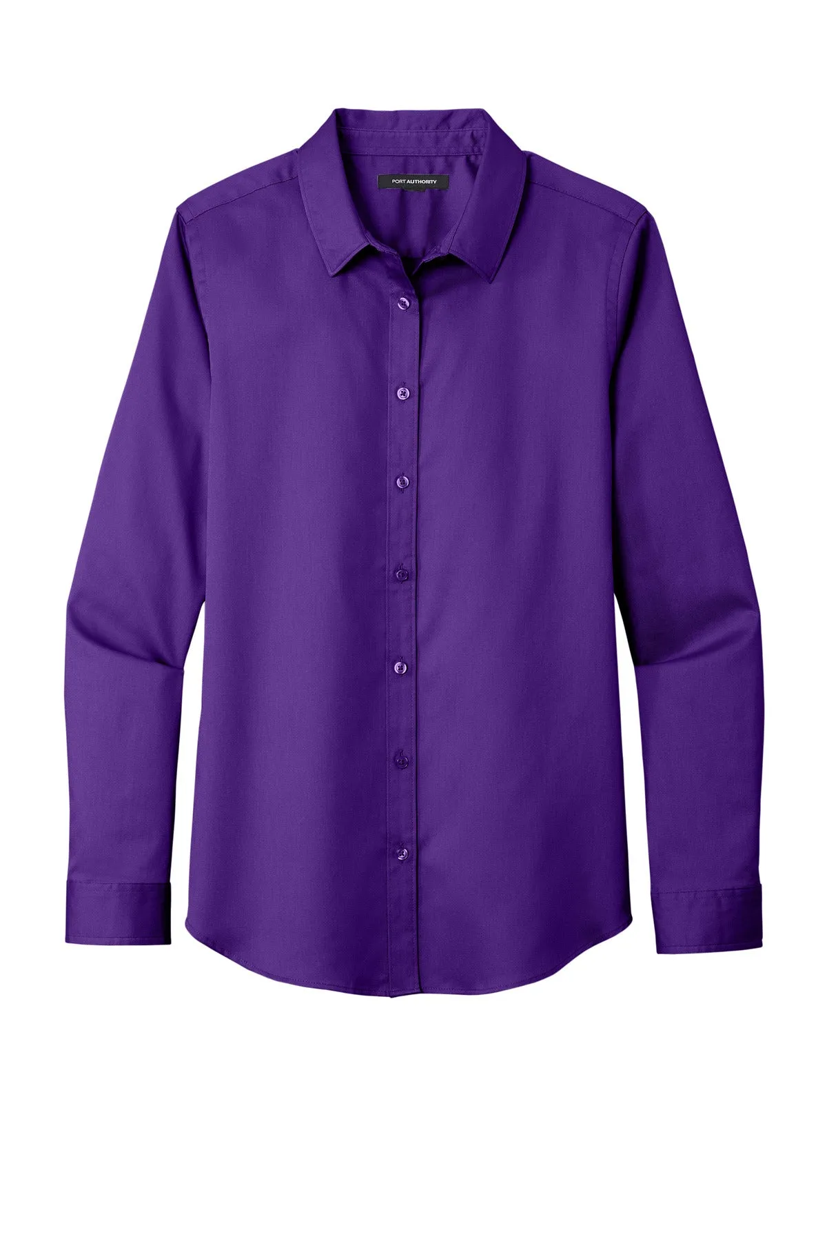 Port Authority Women's Long Sleeve SuperPro ReactTwill Shirt. LW808 Purple