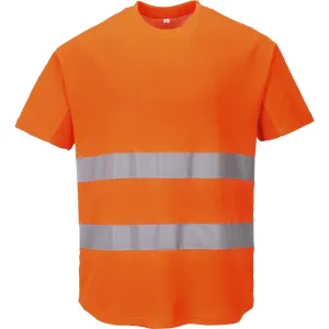 Portwest Hi-Vis Cotton Comfort Mesh Insert T-Shirt S/S