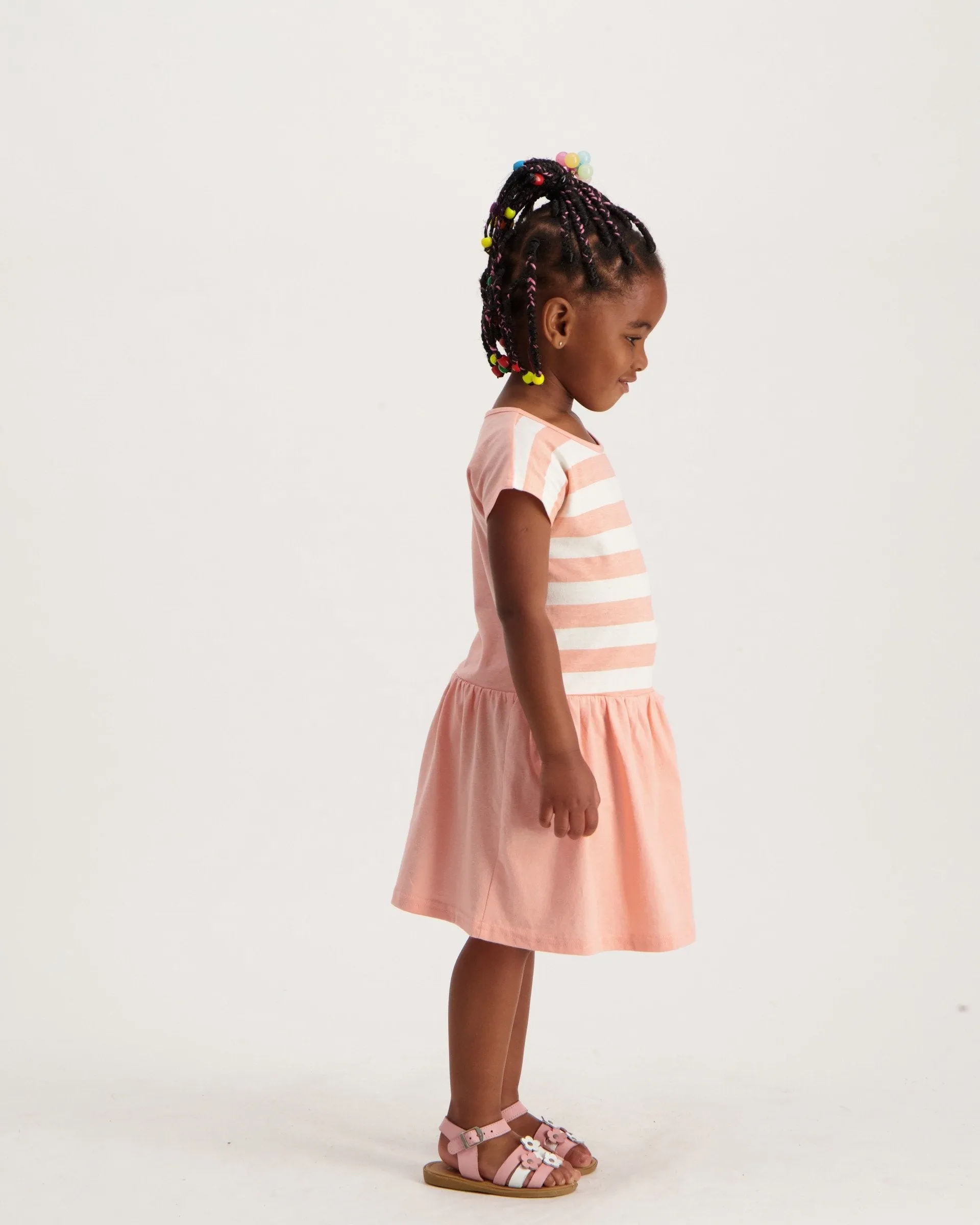 Pre-Girls 2 Pack Stripe Dress - Pink