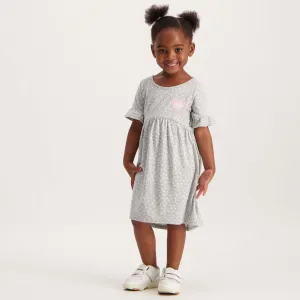 Pre-Girls Heart High Low Dress - Grey