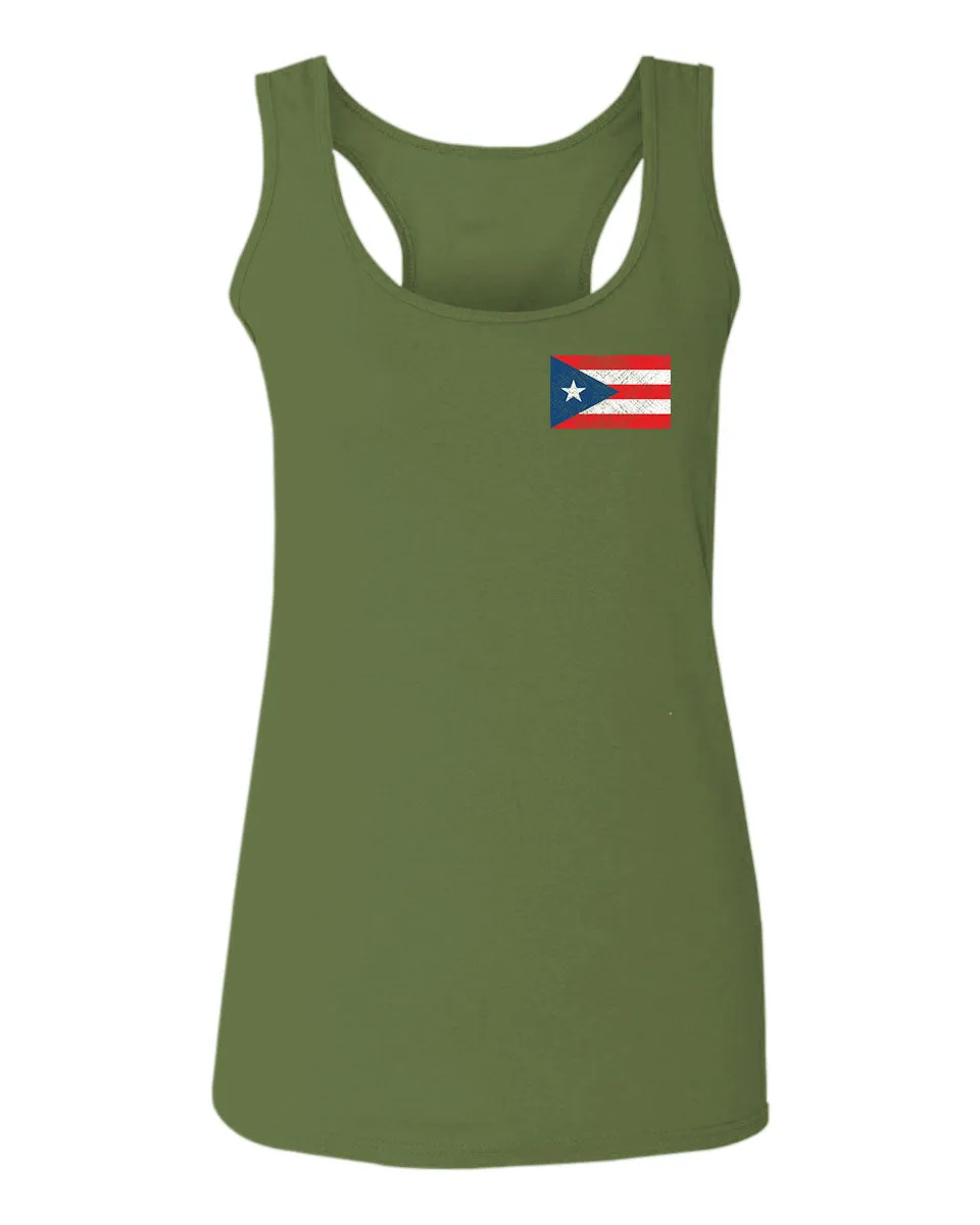 Puerto Rico Flag Boricua Rican Nuyorican Front and Back  women's Tank Top sleeveless Racerback