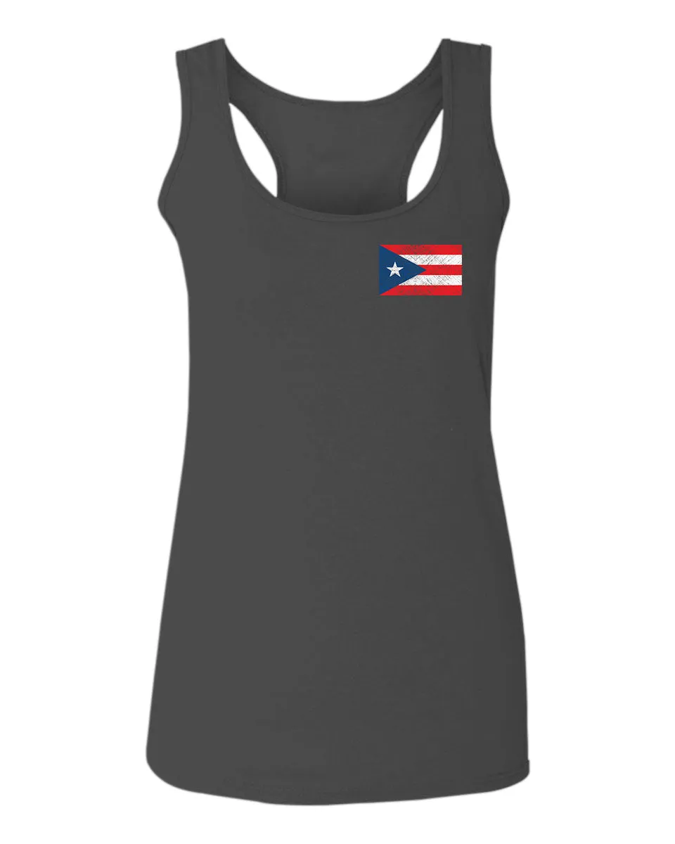 Puerto Rico Flag Boricua Rican Nuyorican Front and Back  women's Tank Top sleeveless Racerback