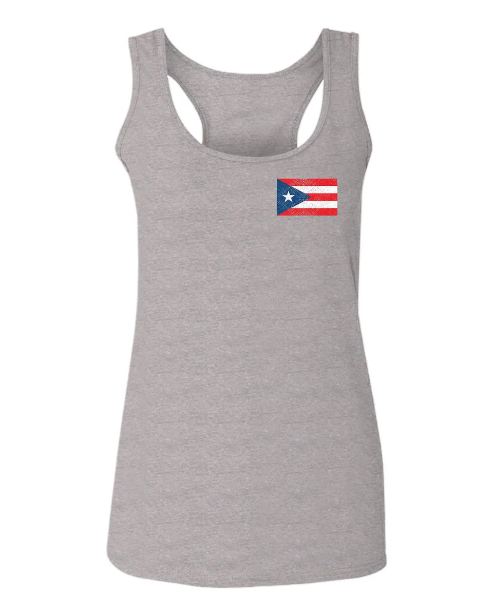 Puerto Rico Flag Boricua Rican Nuyorican Front and Back  women's Tank Top sleeveless Racerback