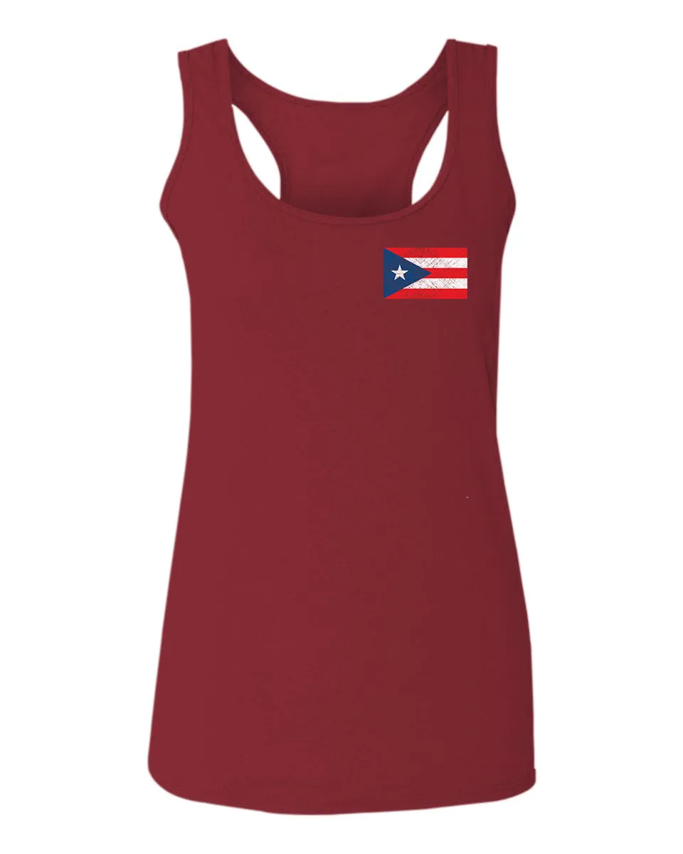 Puerto Rico Flag Boricua Rican Nuyorican Front and Back  women's Tank Top sleeveless Racerback