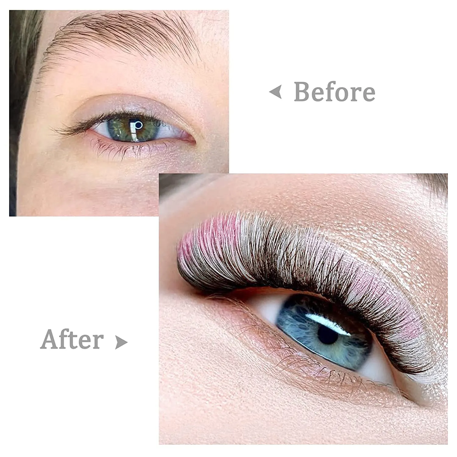Quewel 0.07 Easy Fan  Ombre White With Pink Lashes 9-16mm Mixed