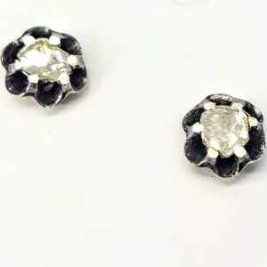 "Holkey Polki" .25" Earrings - Polki Diamonds, Sterling