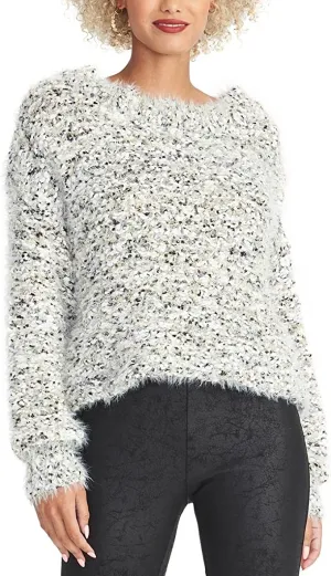 RACHEL Rachel Roy Womens Adyson Metallic Mock Sweater White L