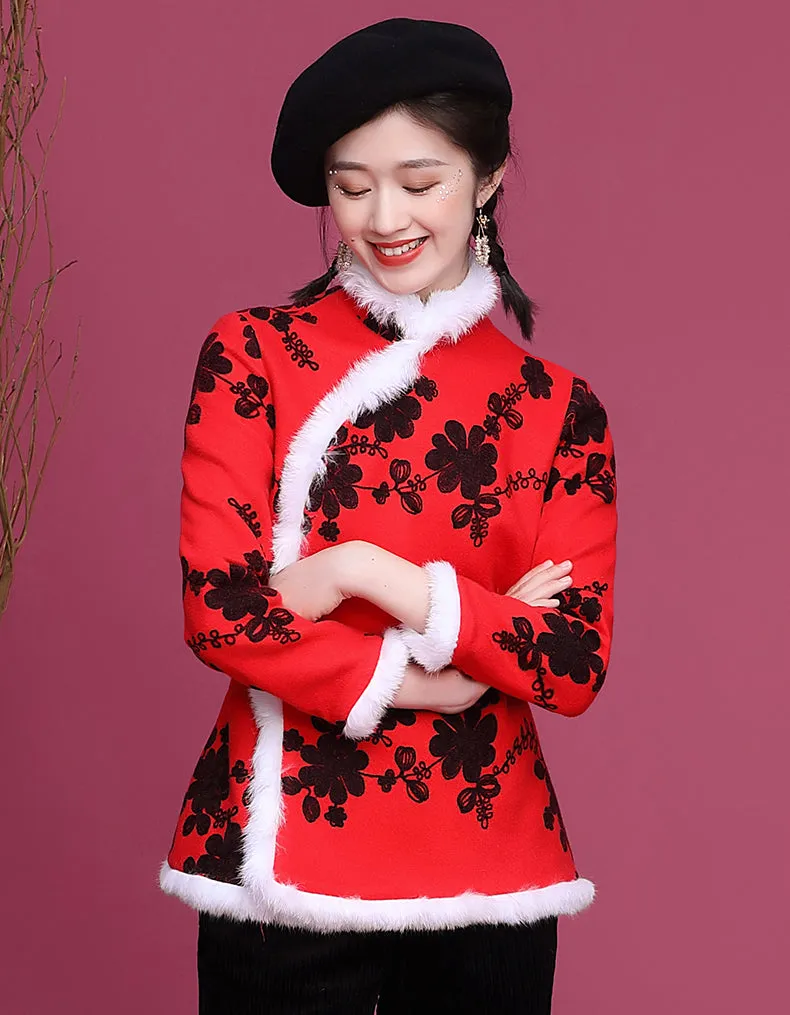 Red Carnation Qipao Cheongsam