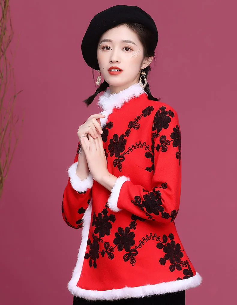 Red Carnation Qipao Cheongsam