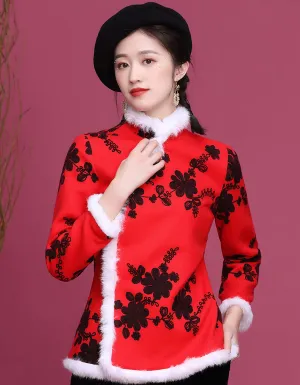 Red Carnation Qipao Cheongsam