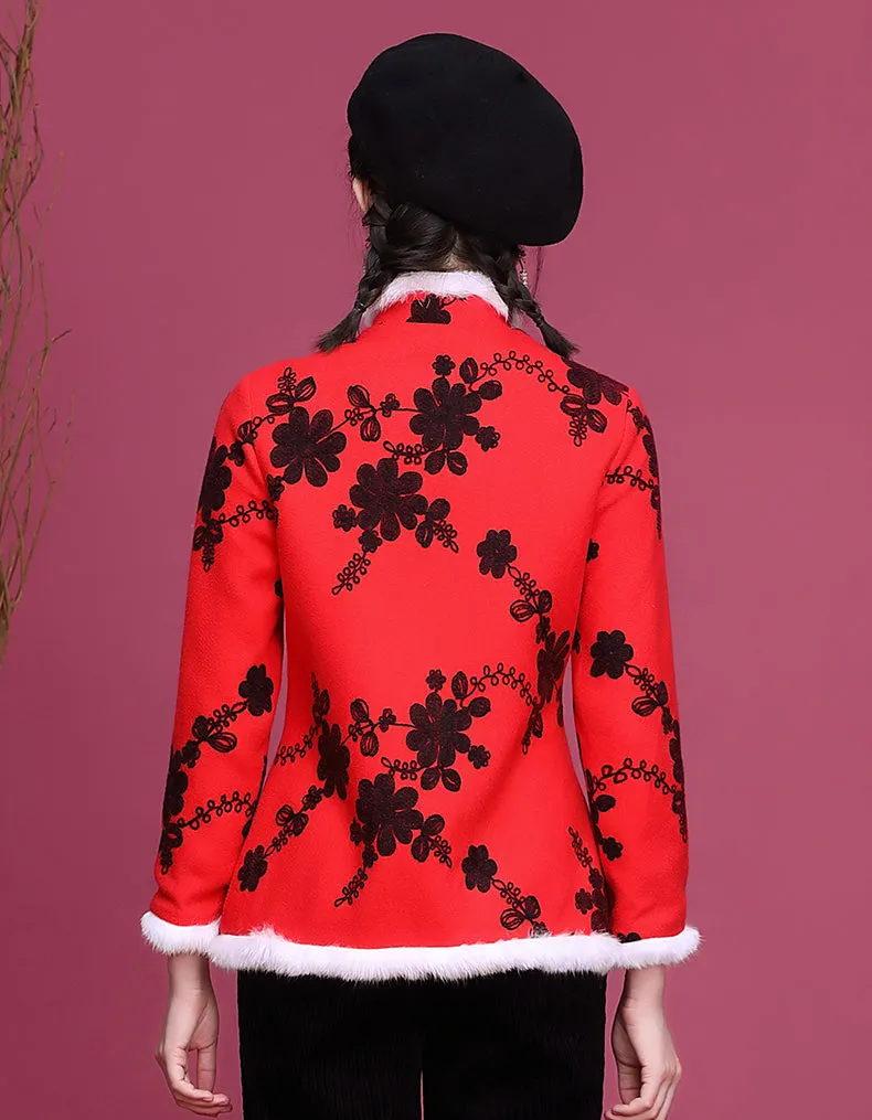 Red Carnation Qipao Cheongsam
