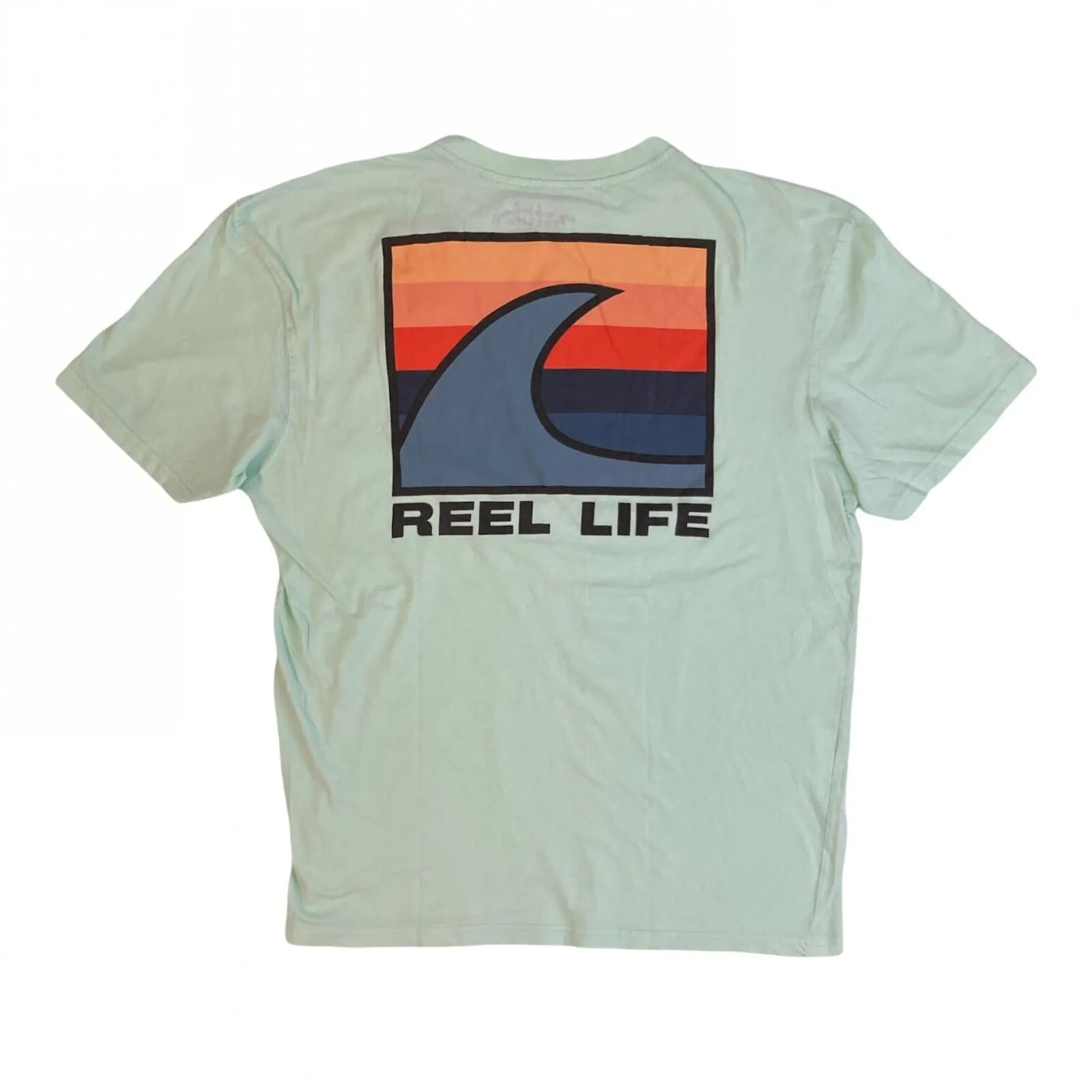 Reel Life Men's Ocean Washed Short Sleeve Soft Pre-Shrunk Tee Misty Jade Green L