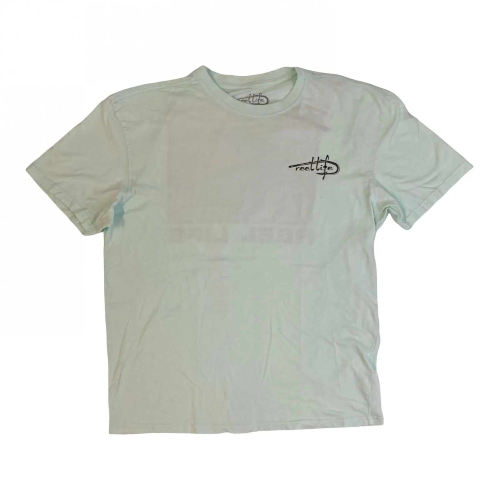 Reel Life Men's Ocean Washed Short Sleeve Soft Pre-Shrunk Tee Misty Jade Green L