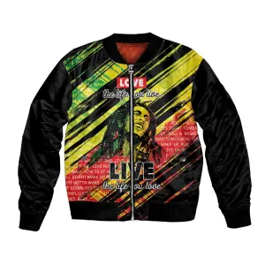 Reggae Legend Bomber Jacket Love The Life You Live Live The Life You Love LT05