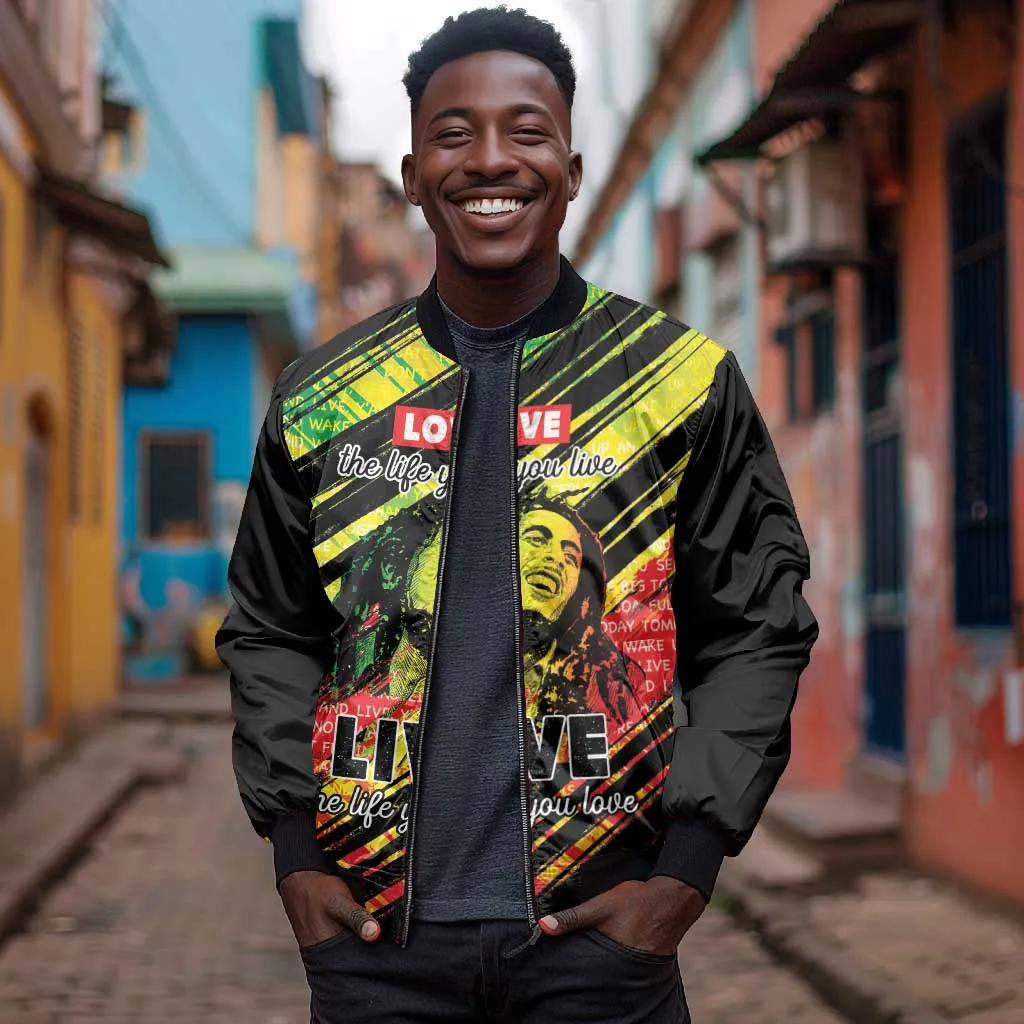 Reggae Legend Bomber Jacket Love The Life You Live Live The Life You Love LT05