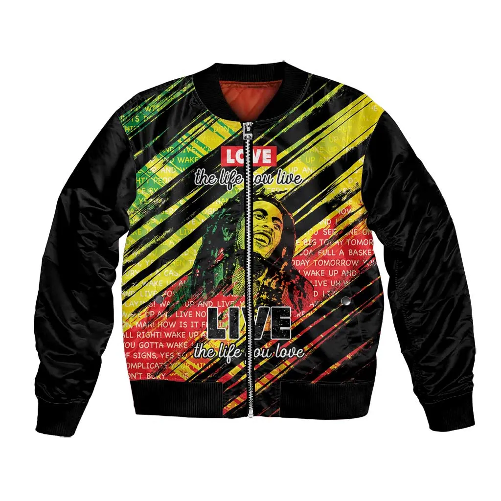 Reggae Legend Bomber Jacket Love The Life You Live Live The Life You Love LT05