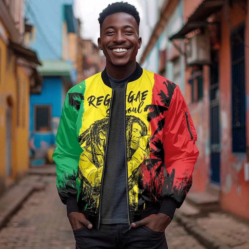 Reggae Soul B.Marley Personalized Sleeve Zip Bomber Jacket Tropical Grunge LT7